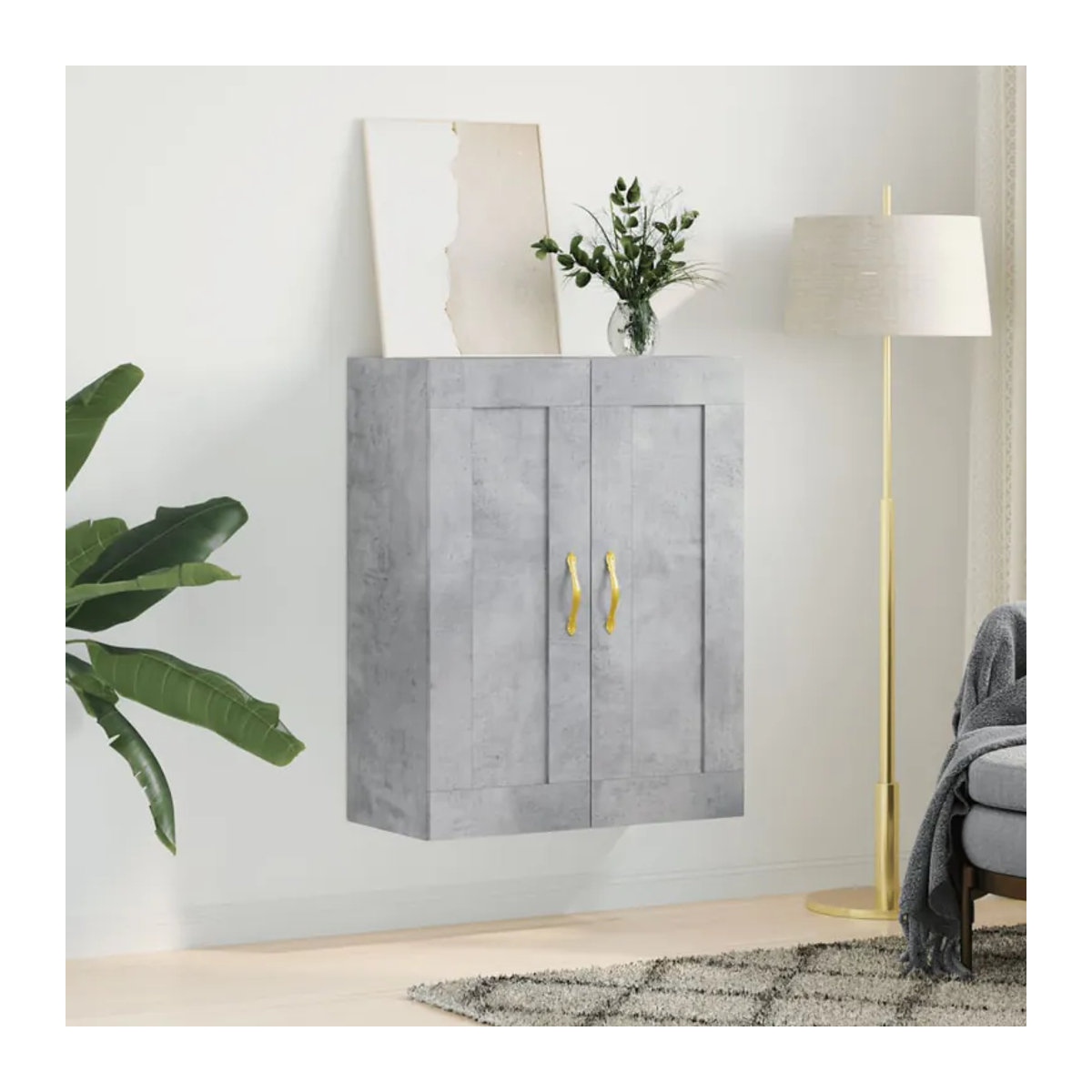 Vidaxl Hängeschrank Modern in Grau mit Drehtüren, B/T/H: 69,5 x 34 x 90 cm - Bild 3