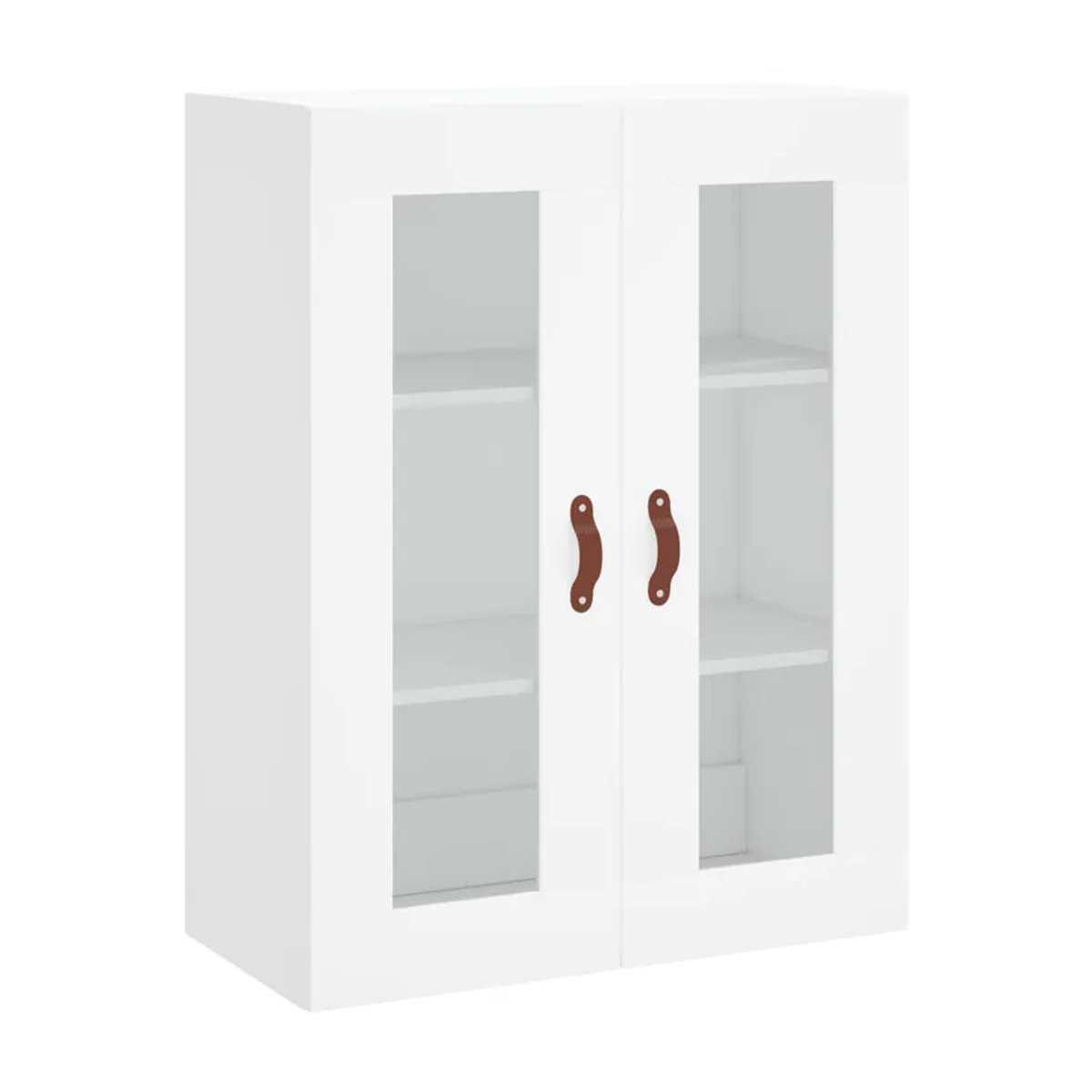 Vidaxl Hängeschränke Set aus 2 Stück in Weiß mit Drehtüren aus Holzwerkstoff und Glas im modernen Design - Bild 1