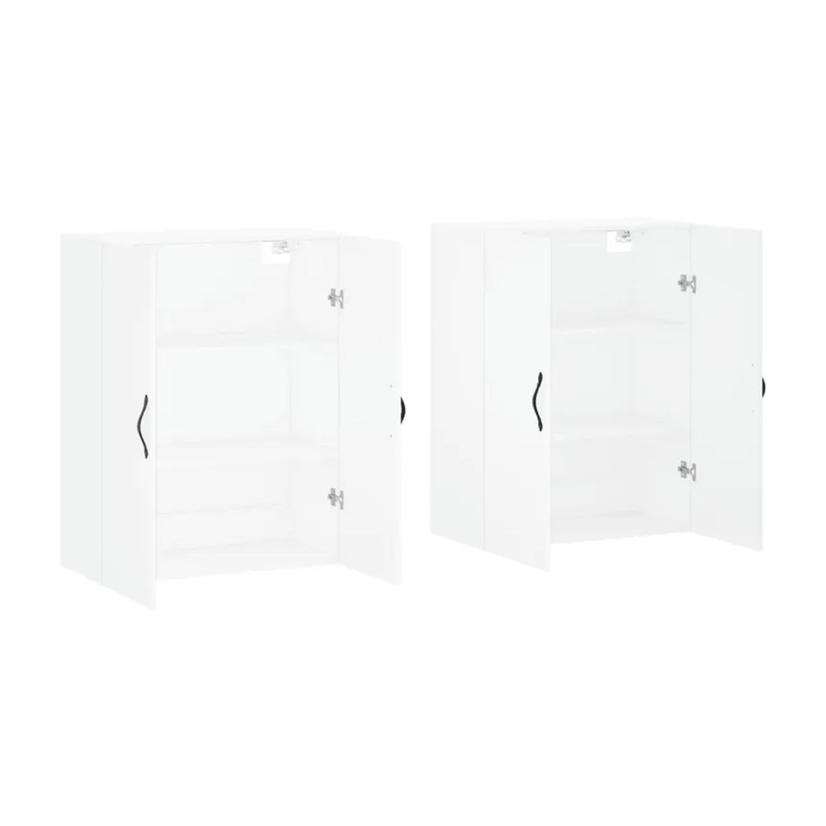 Vidaxl Hängeschränke Set aus Holzwerkstoff mit Drehtüren in Weiß im minimalistischen Design - Bild 1