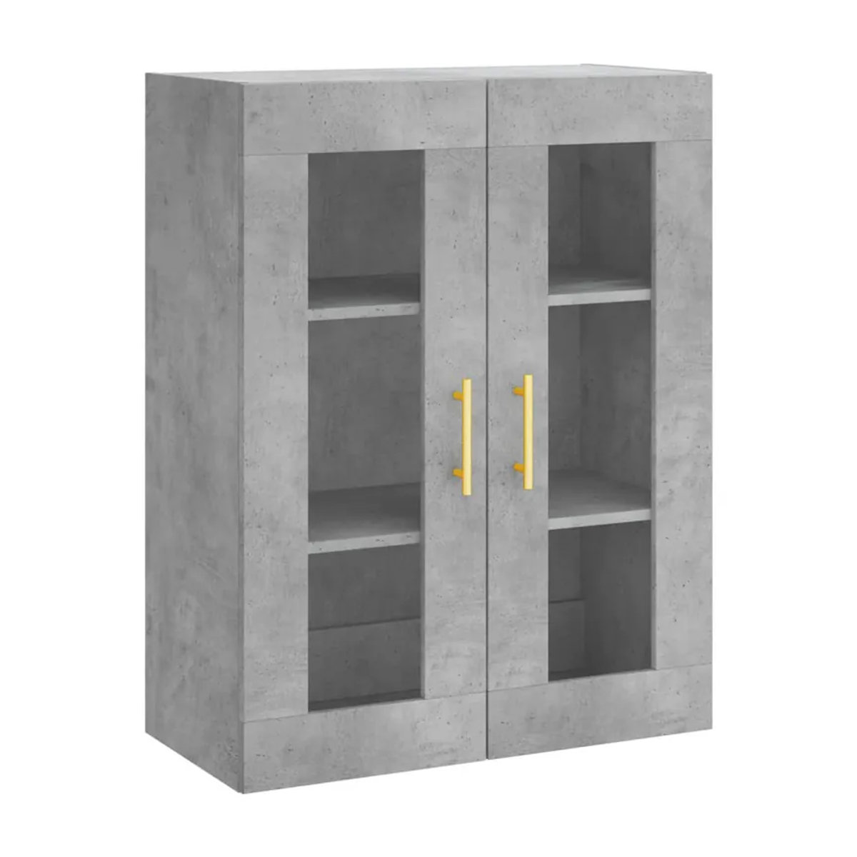 Vidaxl Hängeschränke Set aus Holzwerkstoff und Glas in Grau mit Drehtüren im modernen Design - Bild 2