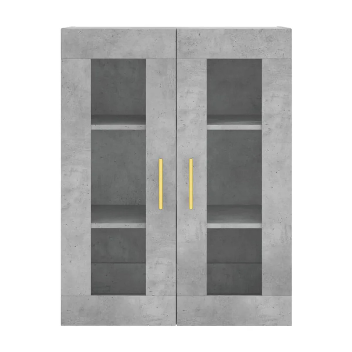 Vidaxl Hängeschränke Set aus Holzwerkstoff und Glas in Grau mit Drehtüren im modernen Design - Bild 4