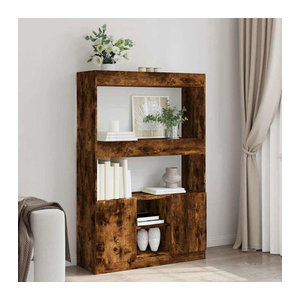Vidaxl Highboard aus Holzwerkstoff in Räuchereiche Braun im Industrial Design B/T/H: 92 x 33 x 140 cm