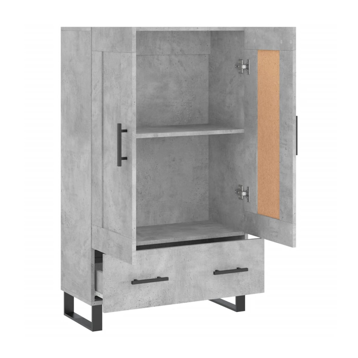 Vidaxl Hoher Schrank Modern in Grau mit Drehtüren aus Holzwerkstoff, B/T/H: 69,5 x 31 x 115 cm - Bild 3