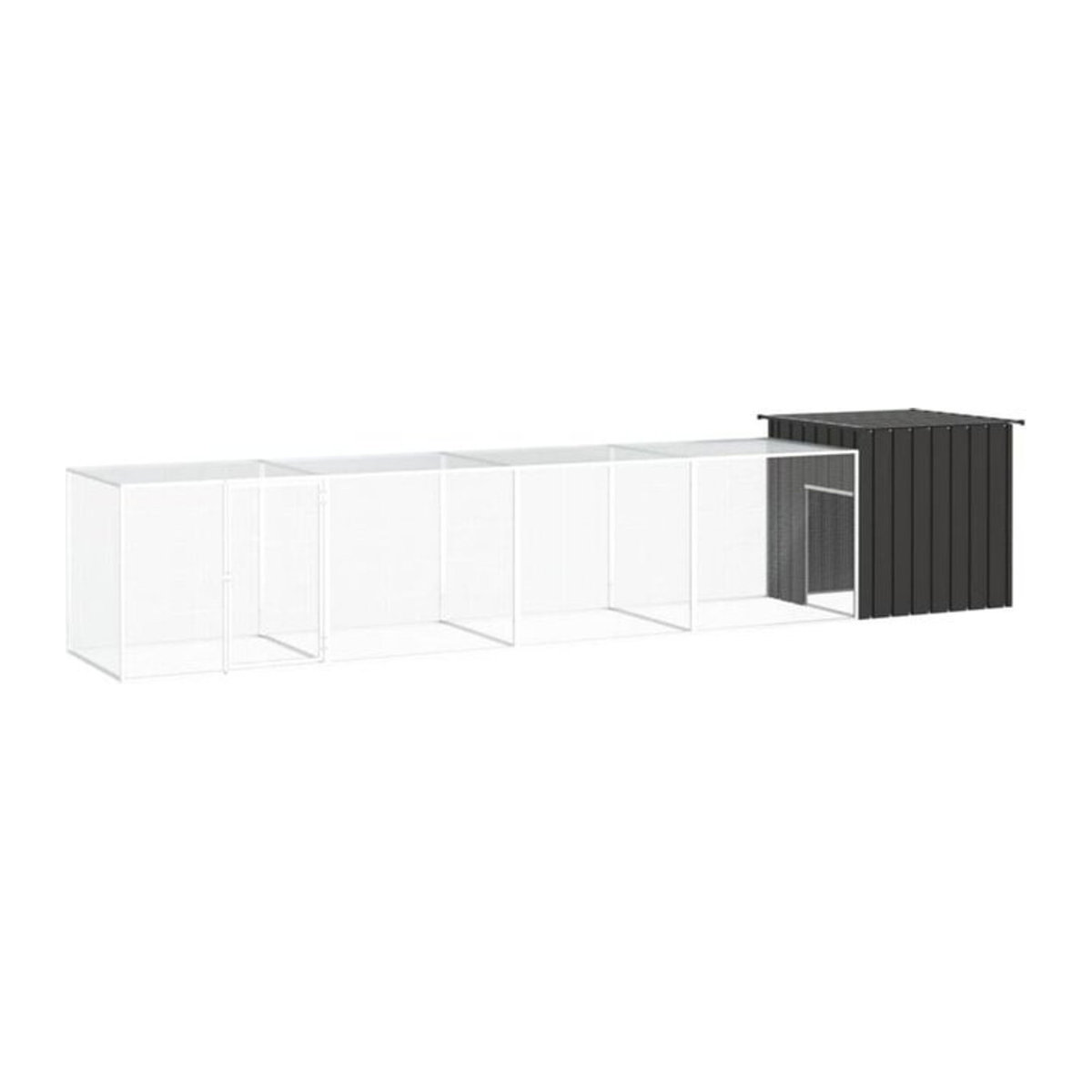 Vidaxl Hühnerkäfig aus verzinktem Stahl in Anthrazit B/T/H: 500 x 91 x 100 cm - Bild 1