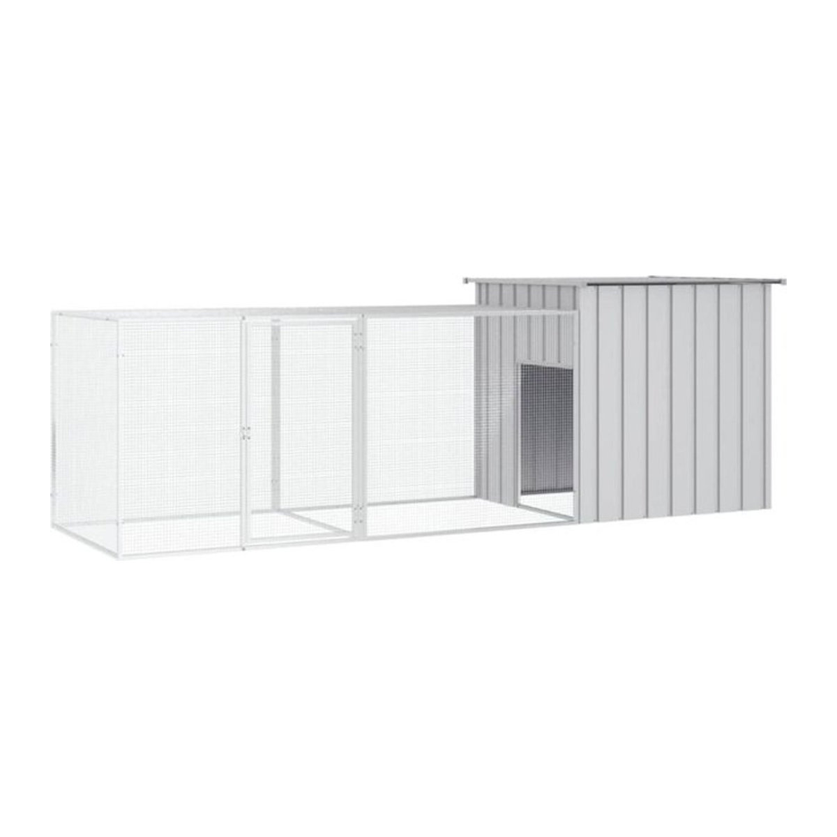 VIDAXL Hühnerkäfig aus verzinktem Stahl in Grau und Weiß, Geflügelhaus mit Huhnendrahtzaun, Maße B: 300 cm, H: 100 cm, T: 91 cm - Bild 1