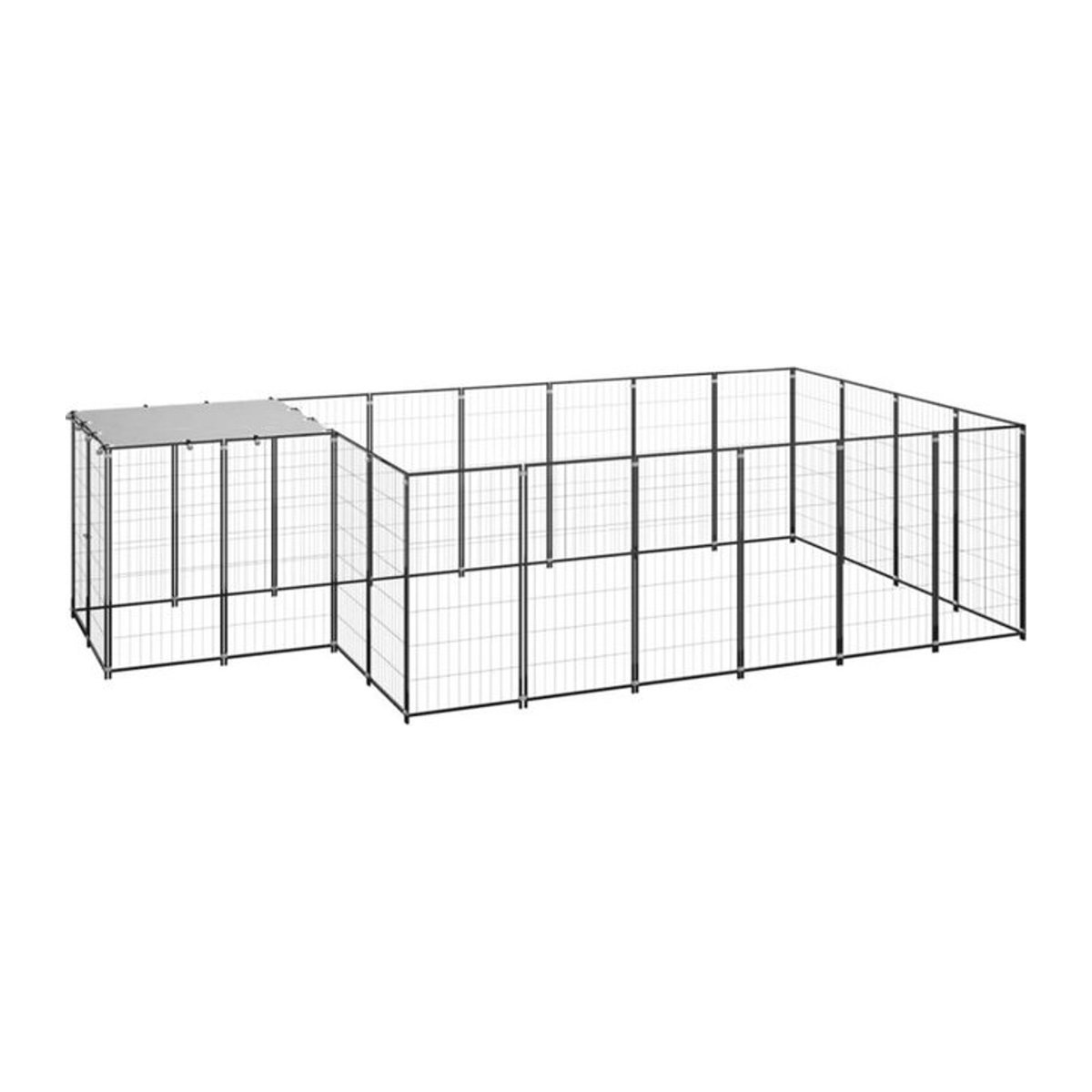 Vidaxl Hundezwinger aus Stahl in Schwarz und Grau mit 8,47 m² - Bild 1