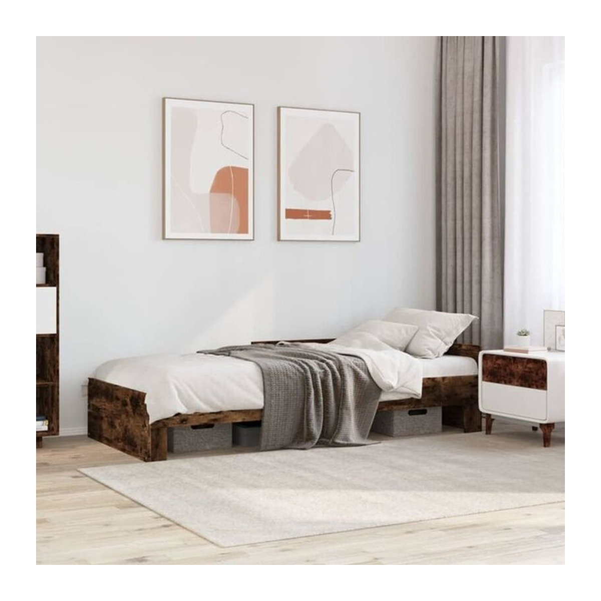 vidaxl Kinderbett aus Holzwerkstoff in Braun, B/T/H: 90 x 190 cm - Bild 1
