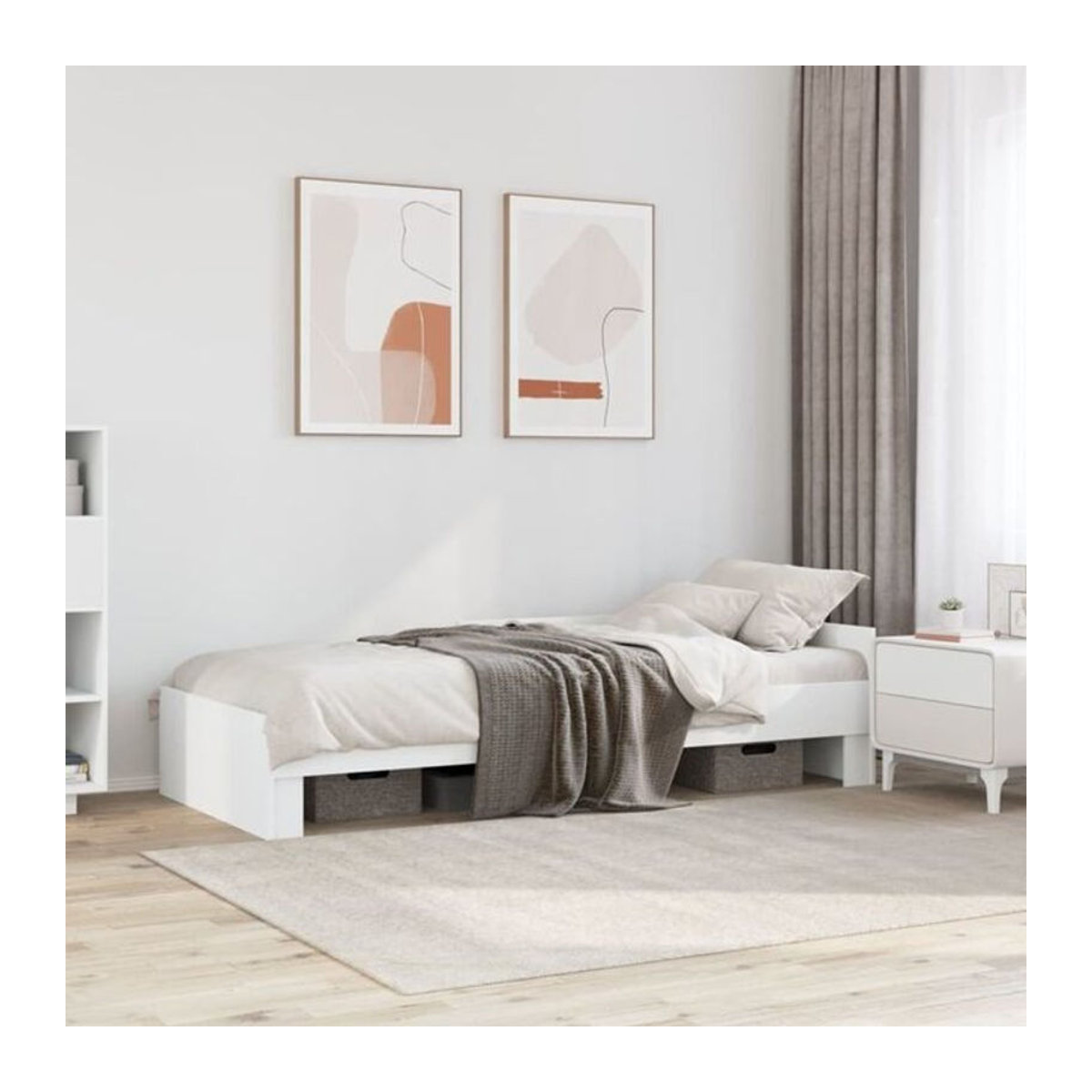 Vidaxl Kinderbett aus Holzwerkstoff in Weiß, B/T/H: 90 x 200 cm - Bild 1