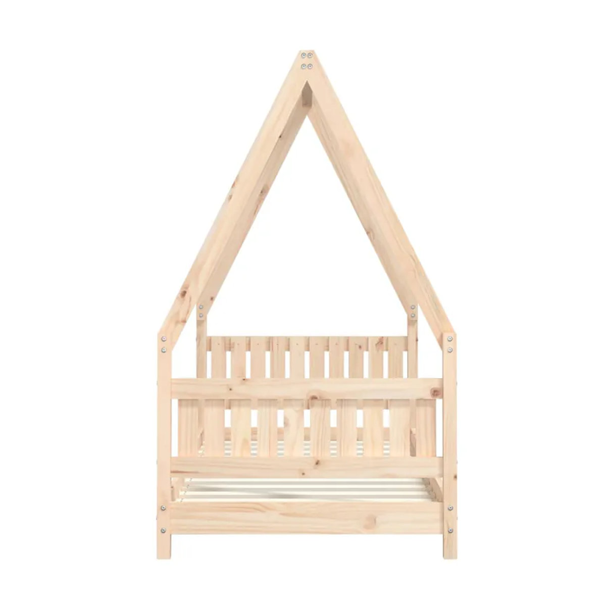 Vidaxl Kinderbettrahmen Himmelbett aus Kiefer Massivholz in Natur, B/T/H: 160 x 80 x 0 cm - Bild 2