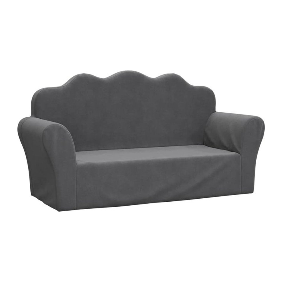 vidaxl Kindersofa 2-Sitzer aus weichem Plüsch in Anthrazit - Bild 1