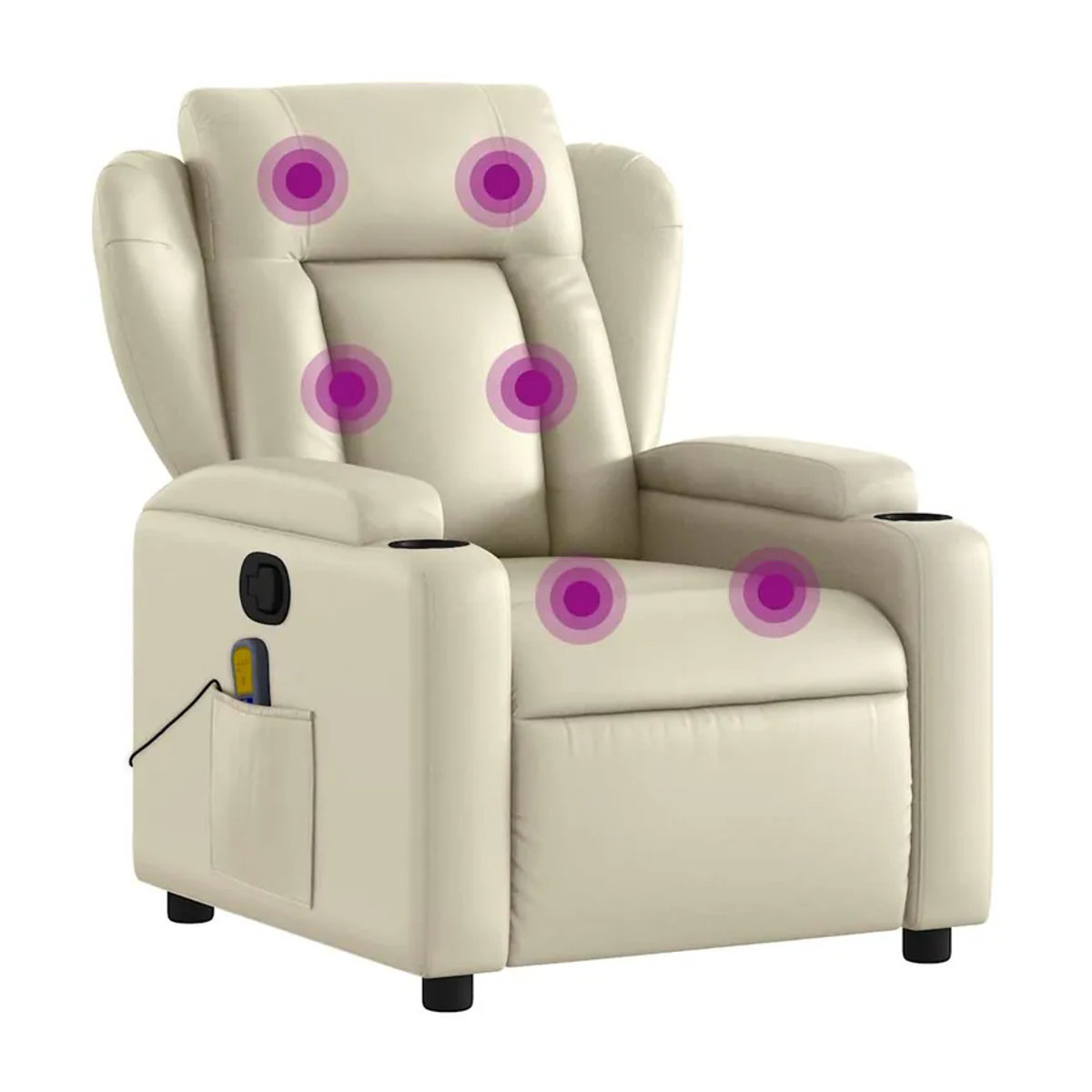 Vidaxl Klapp-Massagesessel Relaxsessel aus Kunstleder in Beige - Bild 3