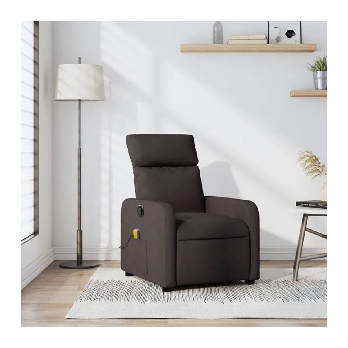 Vidaxl Klappbarer Massagesessel Modern, Dunkelbraun, mit Stoffbezug - Bild 1