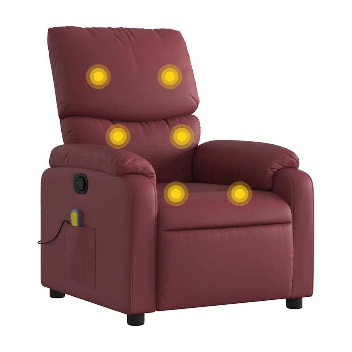 Vidaxl Klappbarer Massagesessel Relaxsessel aus Kunstleder in Weinrot - Bild 2