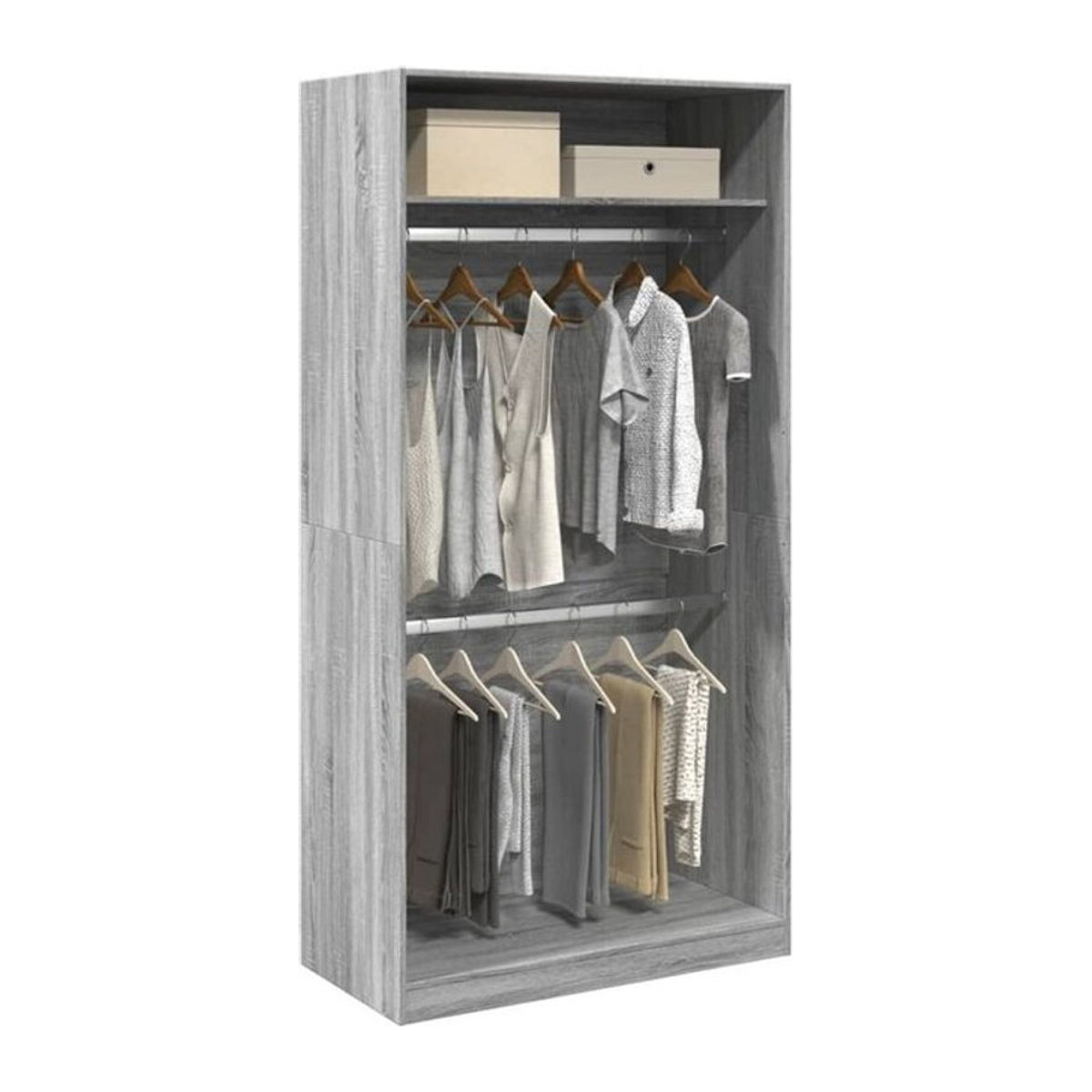 Vidaxl Kleiderschrank Grau Sonoma Modern Minimalistisch aus Holzwerkstoff B/T/H: 100 x 50 x 200 cm - Bild 1