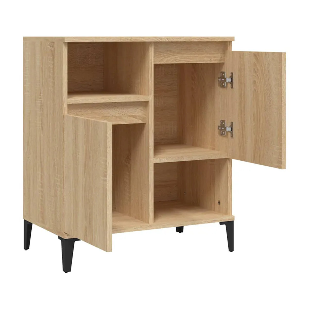 Vidaxl Kommode aus Holzwerkstoff in Eiche Natur, B/T/H: 60 x 35 x 70 cm - Bild 3