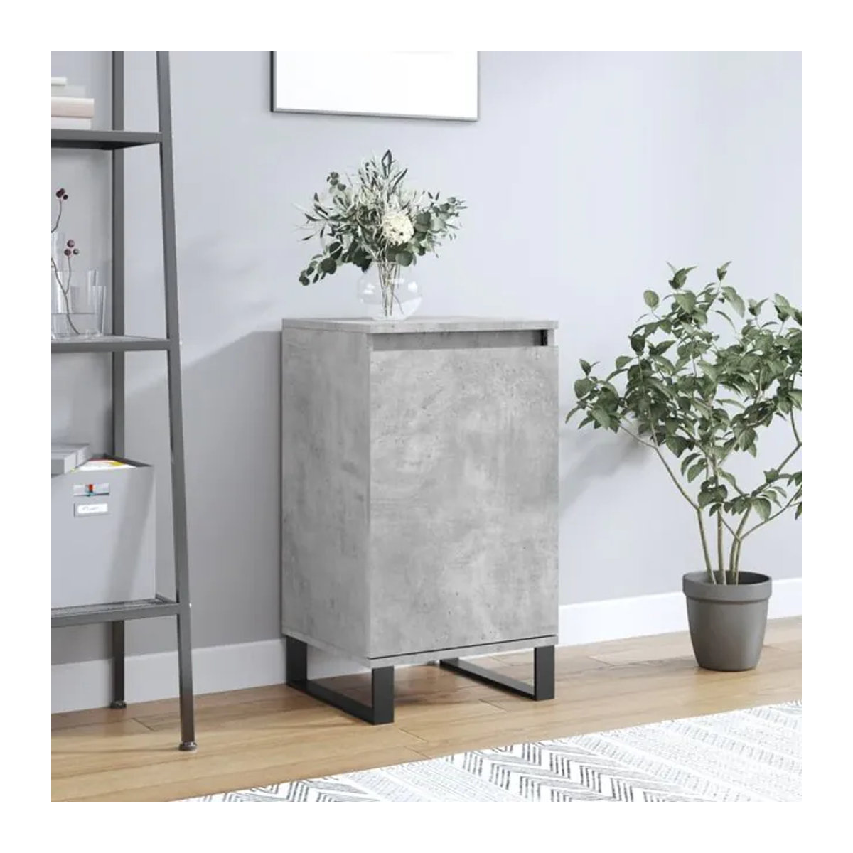 Vidaxl Kommode im Industrial Design in Grau aus Holzwerkstoff und Metall, B/T/H: 40 x 35 x 70 cm - Bild 1