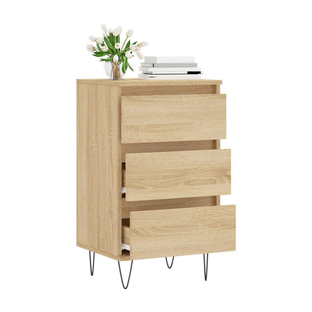 Vidaxl Kommode in Eiche Natur im modernen skandinavischen Design, B/T/H: 40 x 35 x 70 cm - Bild 4