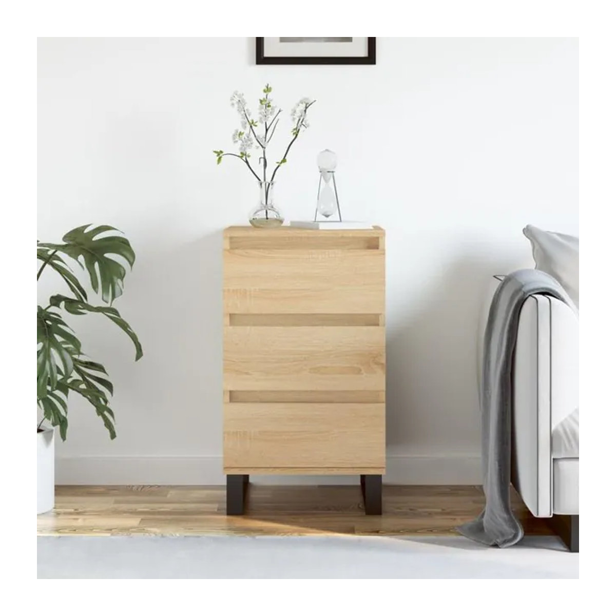 Vidaxl Kommode in Eiche Natur im skandinavischen Design, B/T/H: 40 x 35 x 70 cm - Bild 1