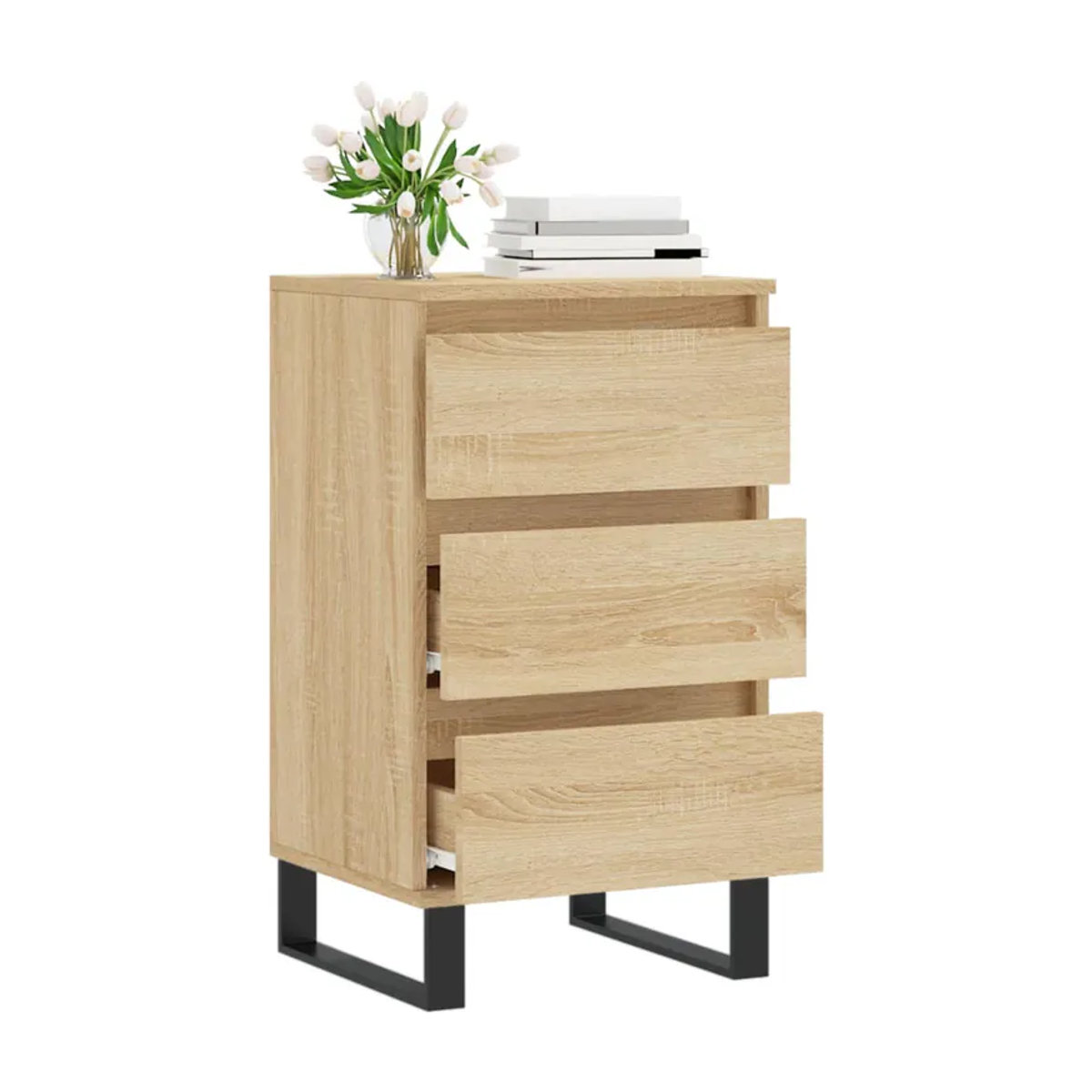 Vidaxl Kommode in Eiche Natur im skandinavischen Design, B/T/H: 40 x 35 x 70 cm - Bild 2