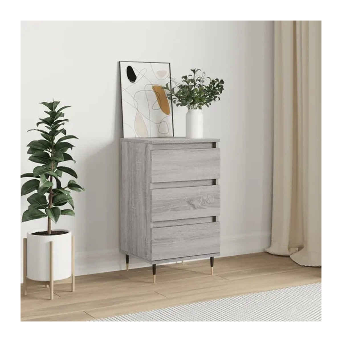 Vidaxl Kommode Modern in Grau aus Holzwerkstoff und Metall, B/T/H: 40 x 35 x 70 cm - Bild 1