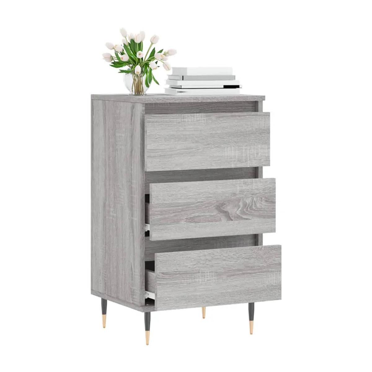 Vidaxl Kommode Modern in Grau aus Holzwerkstoff und Metall, B/T/H: 40 x 35 x 70 cm - Bild 4