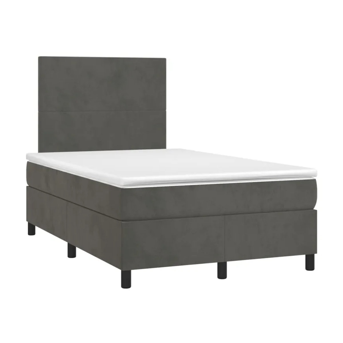 Vidaxl Kontinentalbett mit Matratze in Anthrazit, modernes Polsterbett aus Samt, B/T/H: 120 x 200 cm - Bild 2