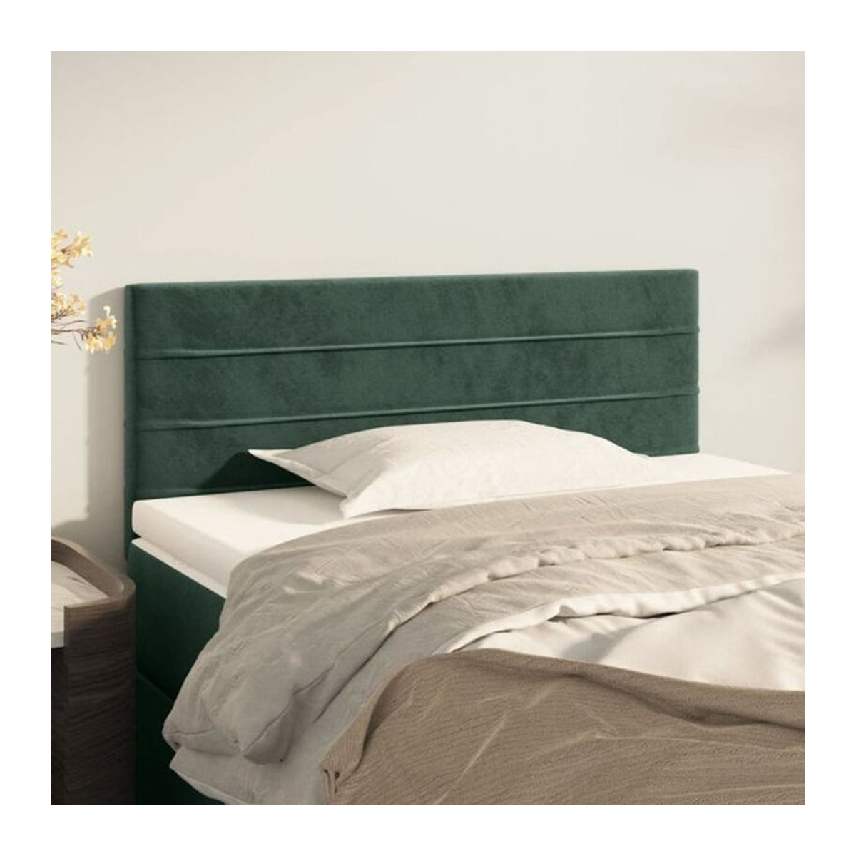 Vidaxl Kopfteil aus Samt in Dunkelgrün, Modernes Design, B/H: 80 x 78/88 cm, Tiefe: 5 cm - Bild 1