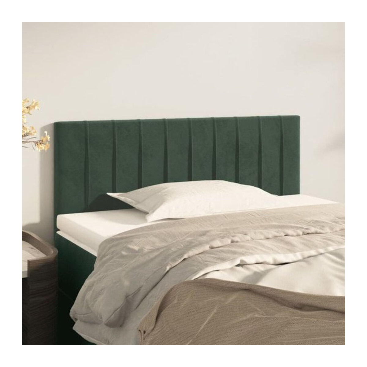 Vidaxl Kopfteil aus Samt in Dunkelgrün, Modernes Design, B/H: 90 x 78/88 cm, Tiefe: 5 cm - Bild 1