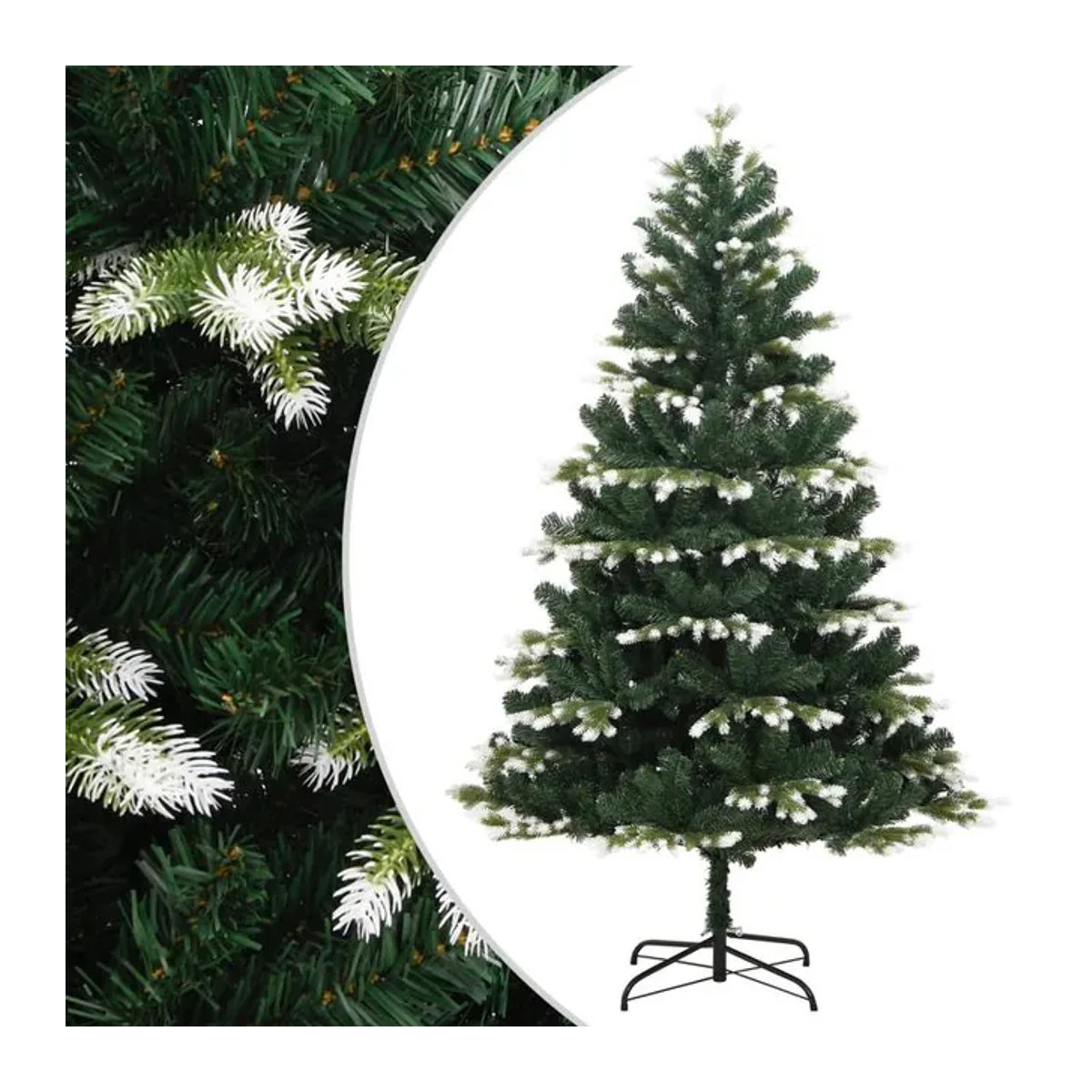 Vidaxl Künstliche Tanne für Weihnachten, beschneit, grün und weiß, Höhe: 180 cm - Bild 1