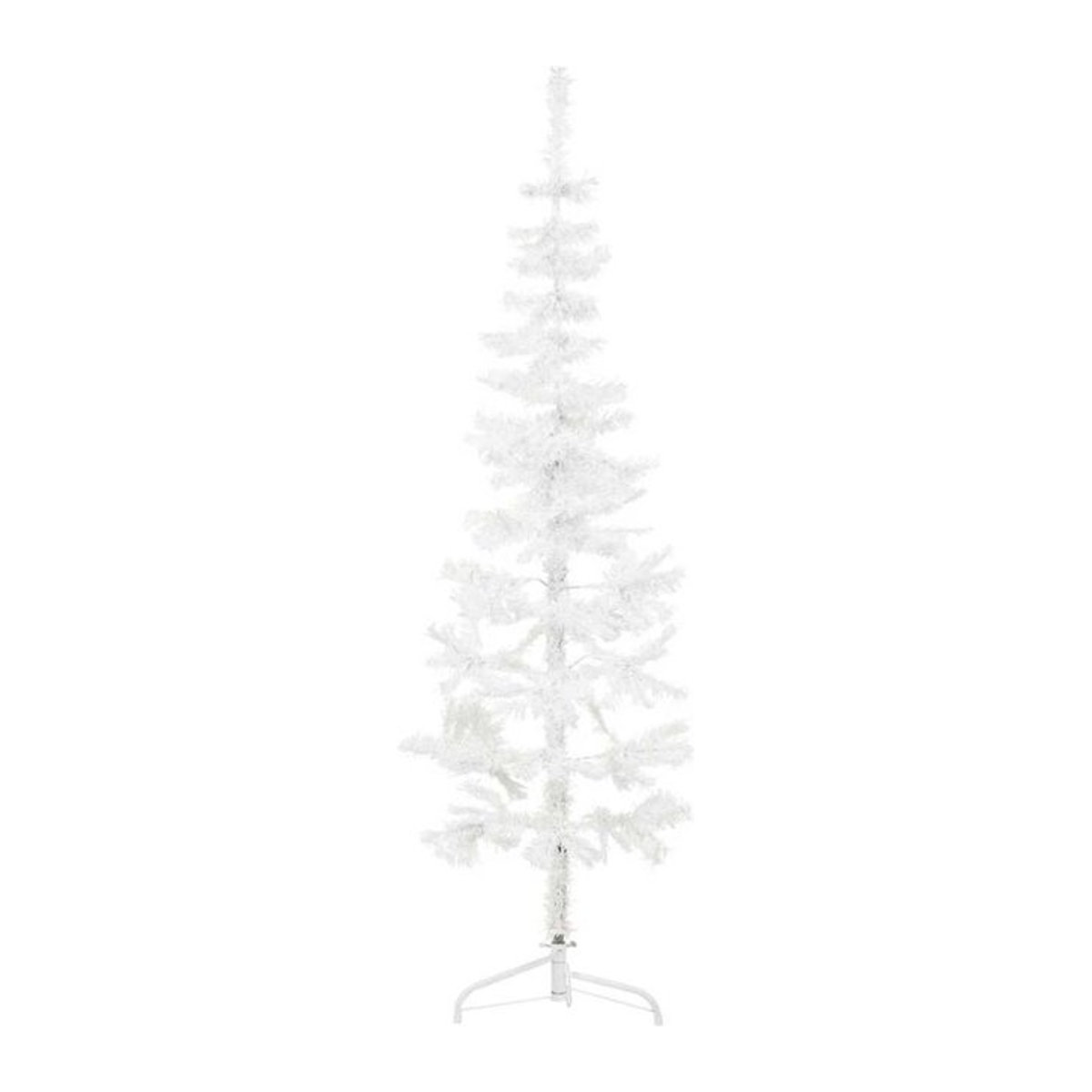 Vidaxl Künstlicher Halb-Weihnachtsbaum mit Metallständer in Weiß, Höhe: 120 cm - Bild 1
