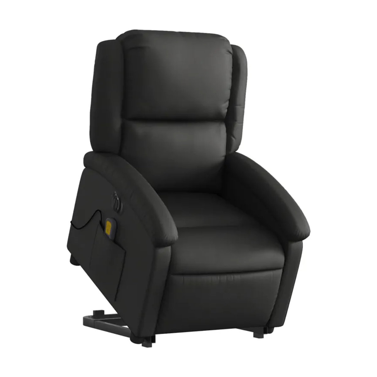 Vidaxl Massagesessel mit Aufstehhilfe aus schwarzem Echtleder als moderner Relaxsessel - Bild 5