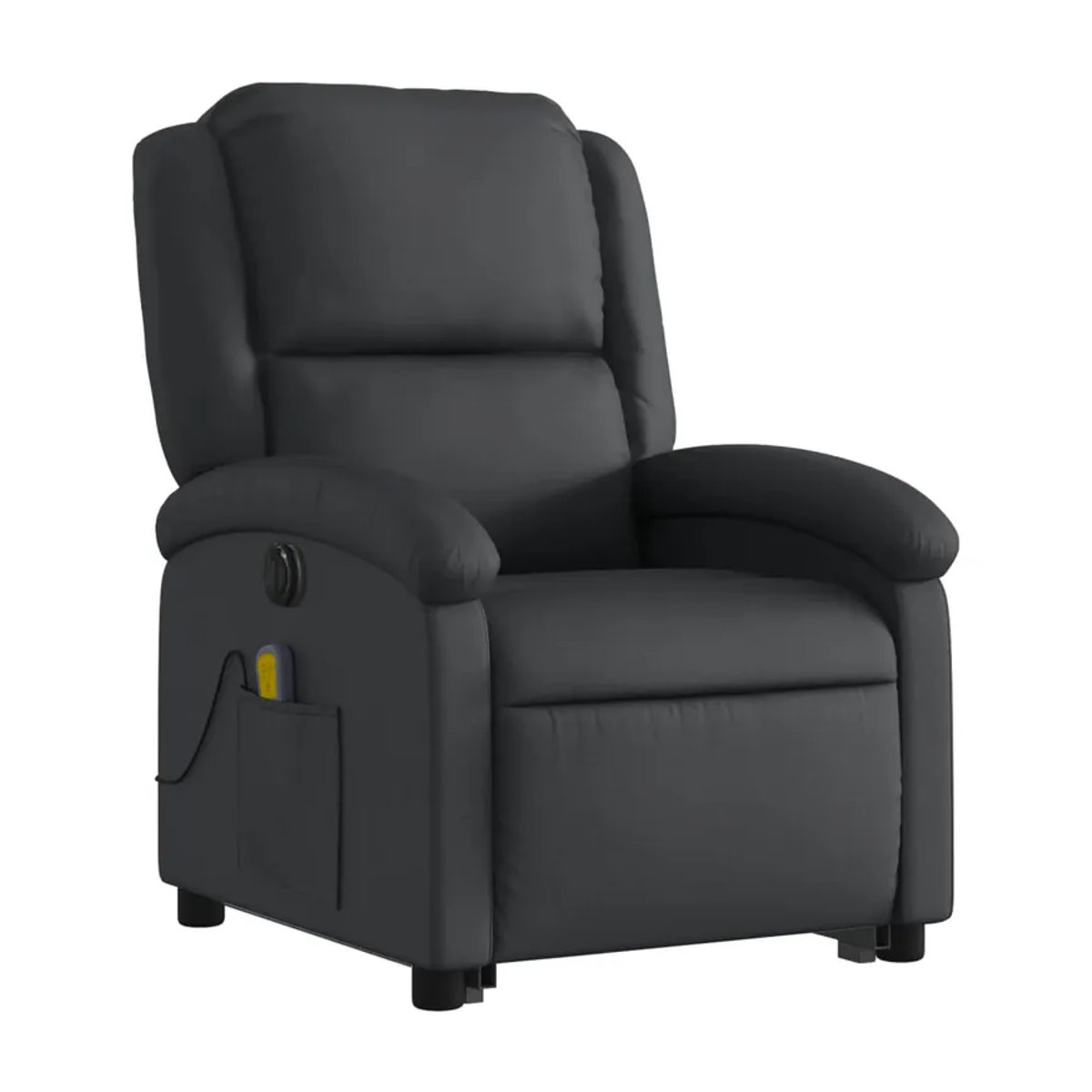 Vidaxl Massagesessel mit Aufstehhilfe aus schwarzem Echtleder als moderner Relaxsessel - Bild 6
