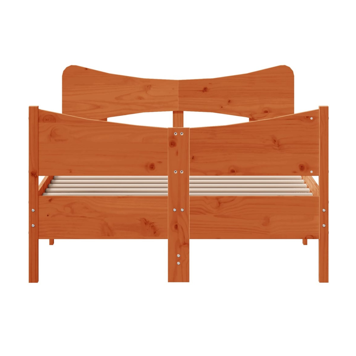 Vidaxl Massivholzbett aus Kiefer im Landhausstil, Braun, B/T: 120 x 190 cm - Bild 2