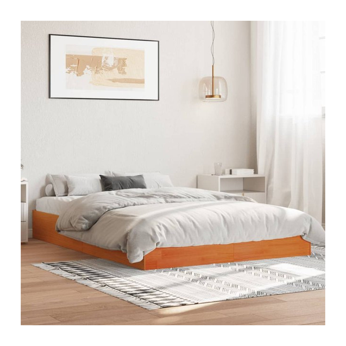 Vidaxl Massivholzbett aus Kiefer in Braun, B/T/H: 120 x 200 cm - Bild 1