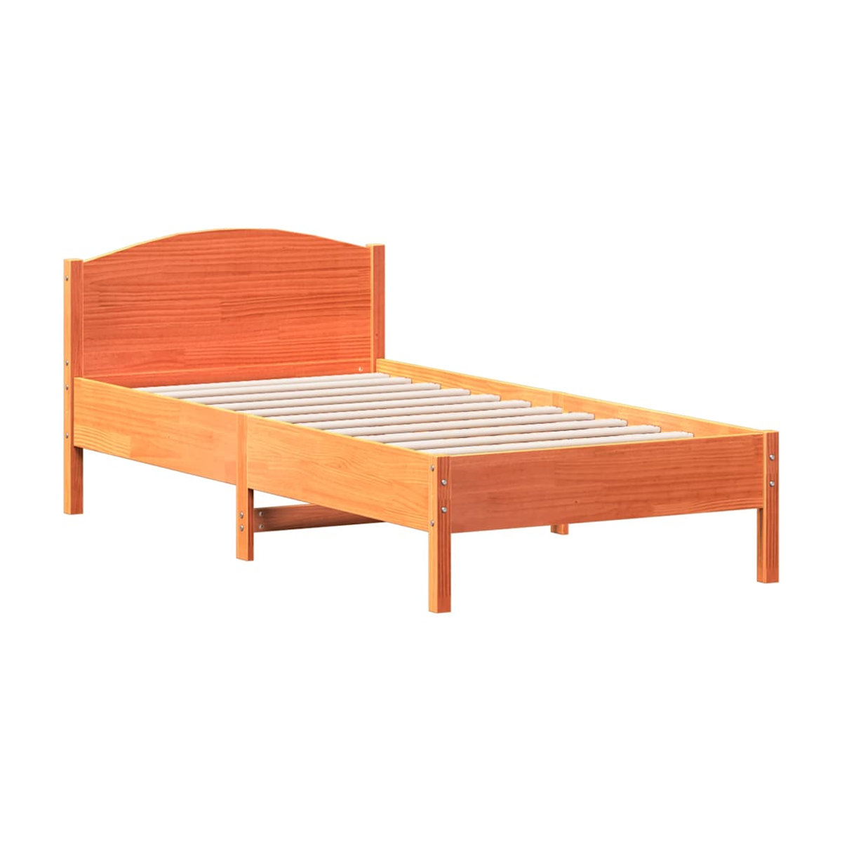 Vidaxl Massivholzbett aus Kiefer in Braun im Landhaus- und Skandinavischen Stil, B/H: 75 x 190 cm - Bild 6