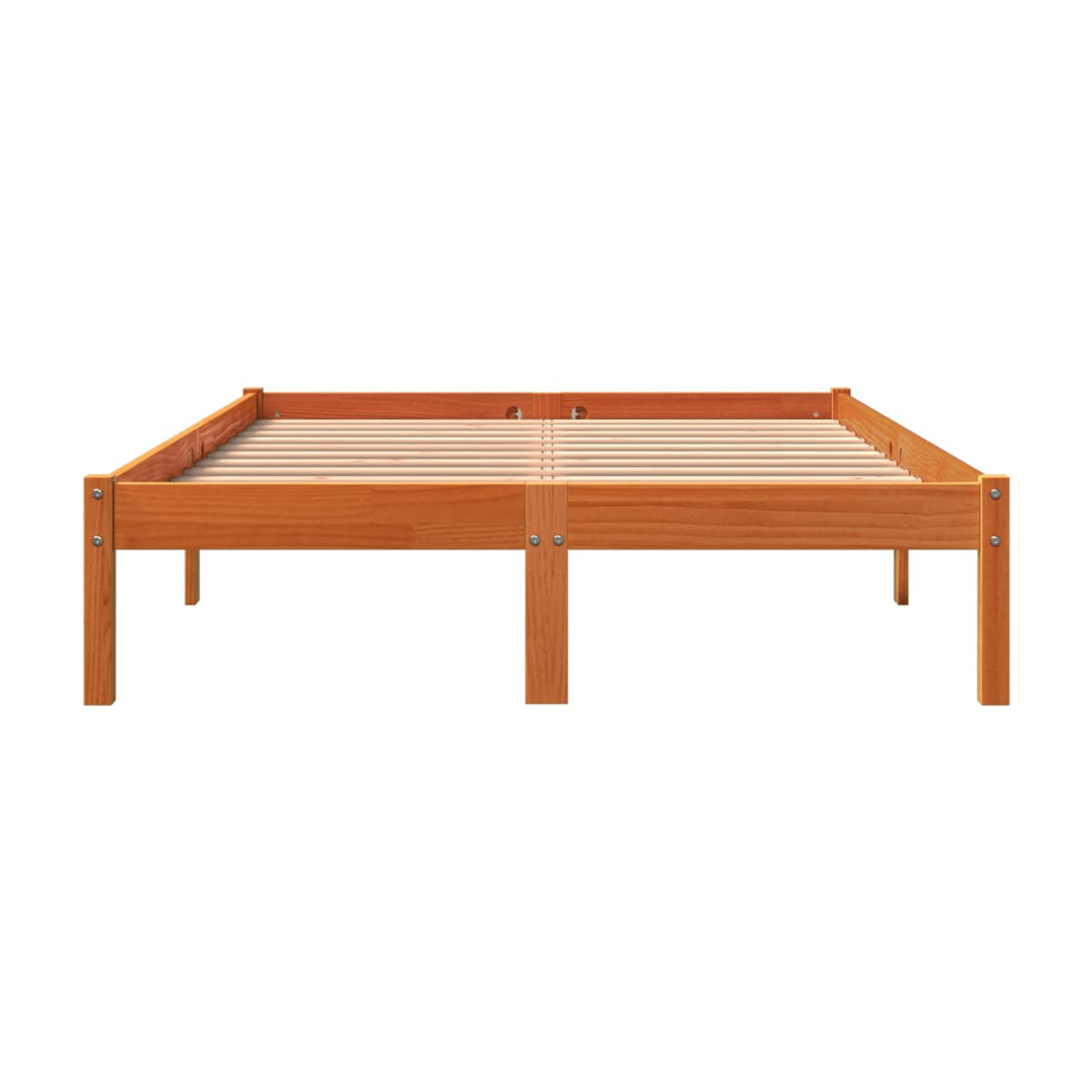 Vidaxl Massivholzbett aus Kiefer in Braun im Landhausstil, B/T/H: 120 x 190 cm - Bild 2