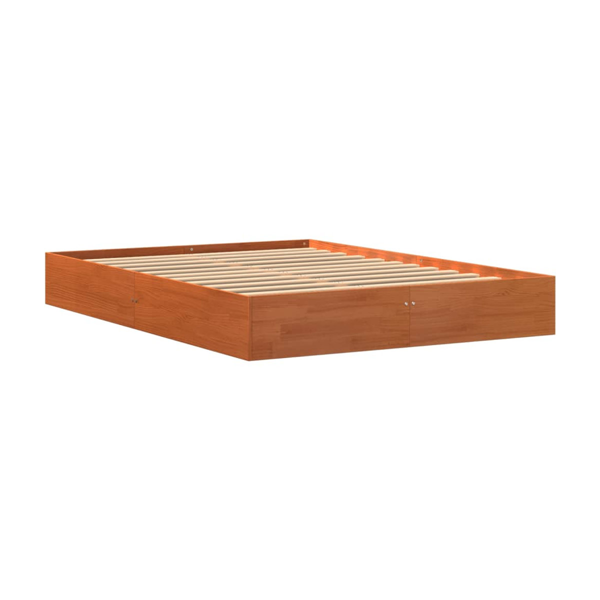 Vidaxl Massivholzbett aus Kiefer in Braun im Landhausstil, B/T/H: 120 x 190 cm - Bild 2