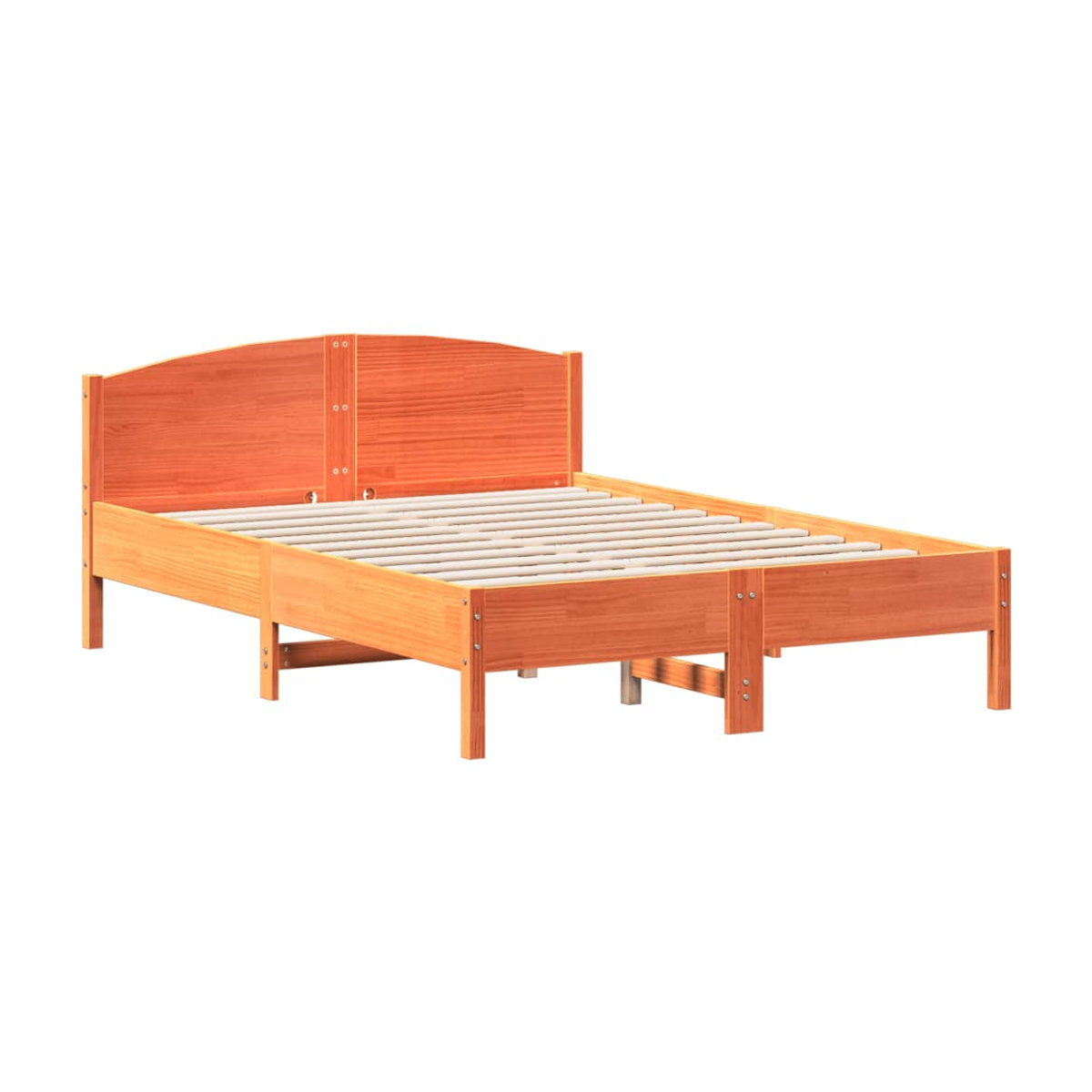 Vidaxl Massivholzbett aus Kiefer in Braun im Landhausstil, B/T/H: 120 x 190 cm - Bild 4