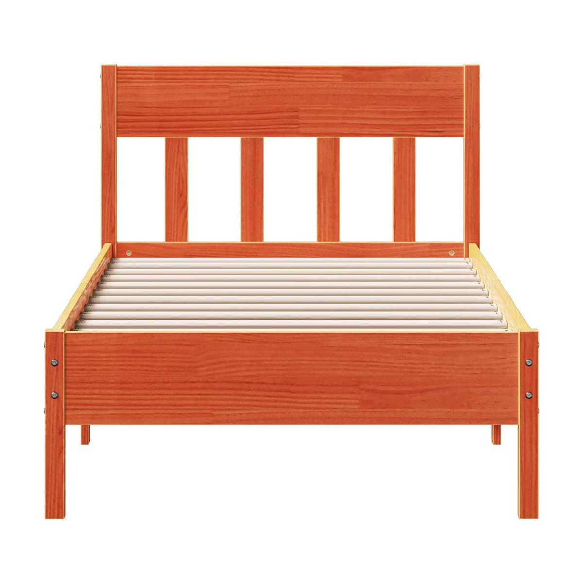 Vidaxl Massivholzbett aus Kiefer in Braun, Landhausstil, B/H: 75 x 190 cm - Bild 2