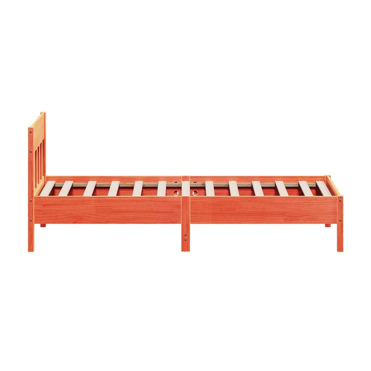 Vidaxl Massivholzbett aus Kiefer in Braun, Landhausstil, B/H: 75 x 190 cm - Bild 3