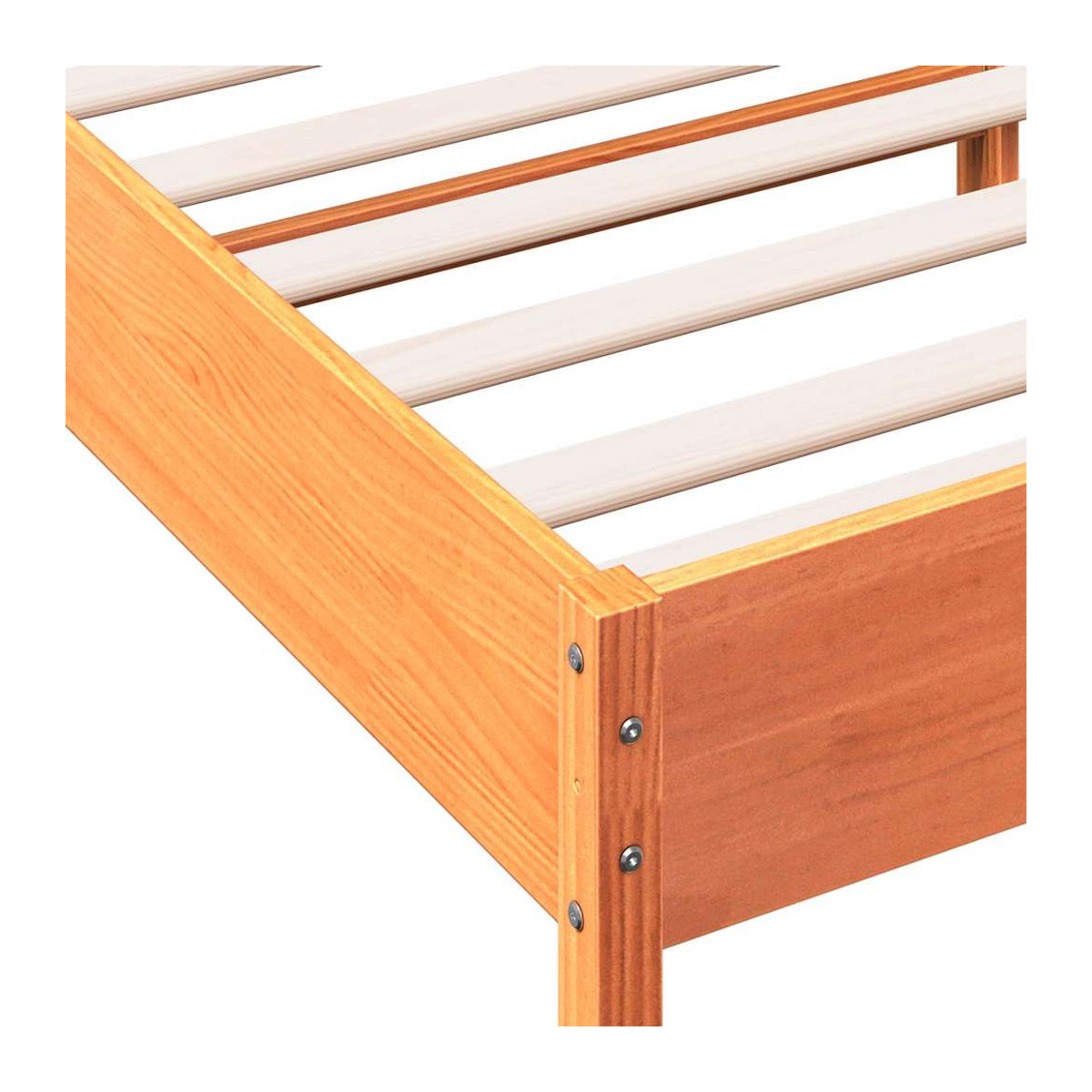 Vidaxl Massivholzbett aus Kiefer in Braun, Landhausstil, B/H: 75 x 190 cm - Bild 4