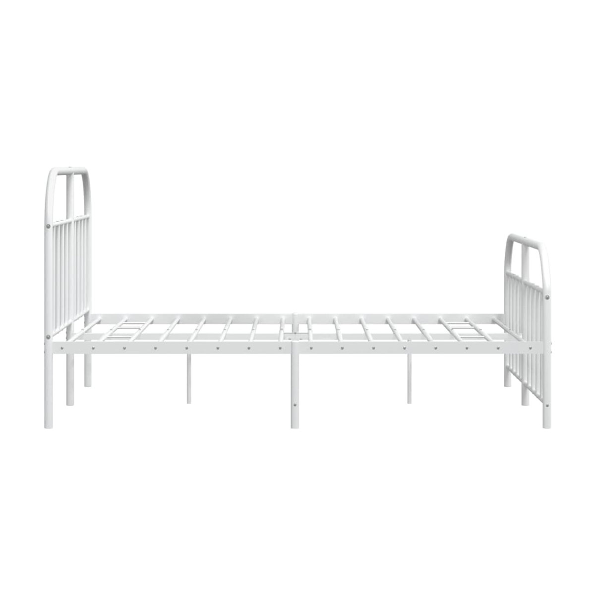 Vidaxl Metall-Bettgestell in Weiß mit Kopfteil und Fußteil, B/T: 140 x 200 cm - Bild 2