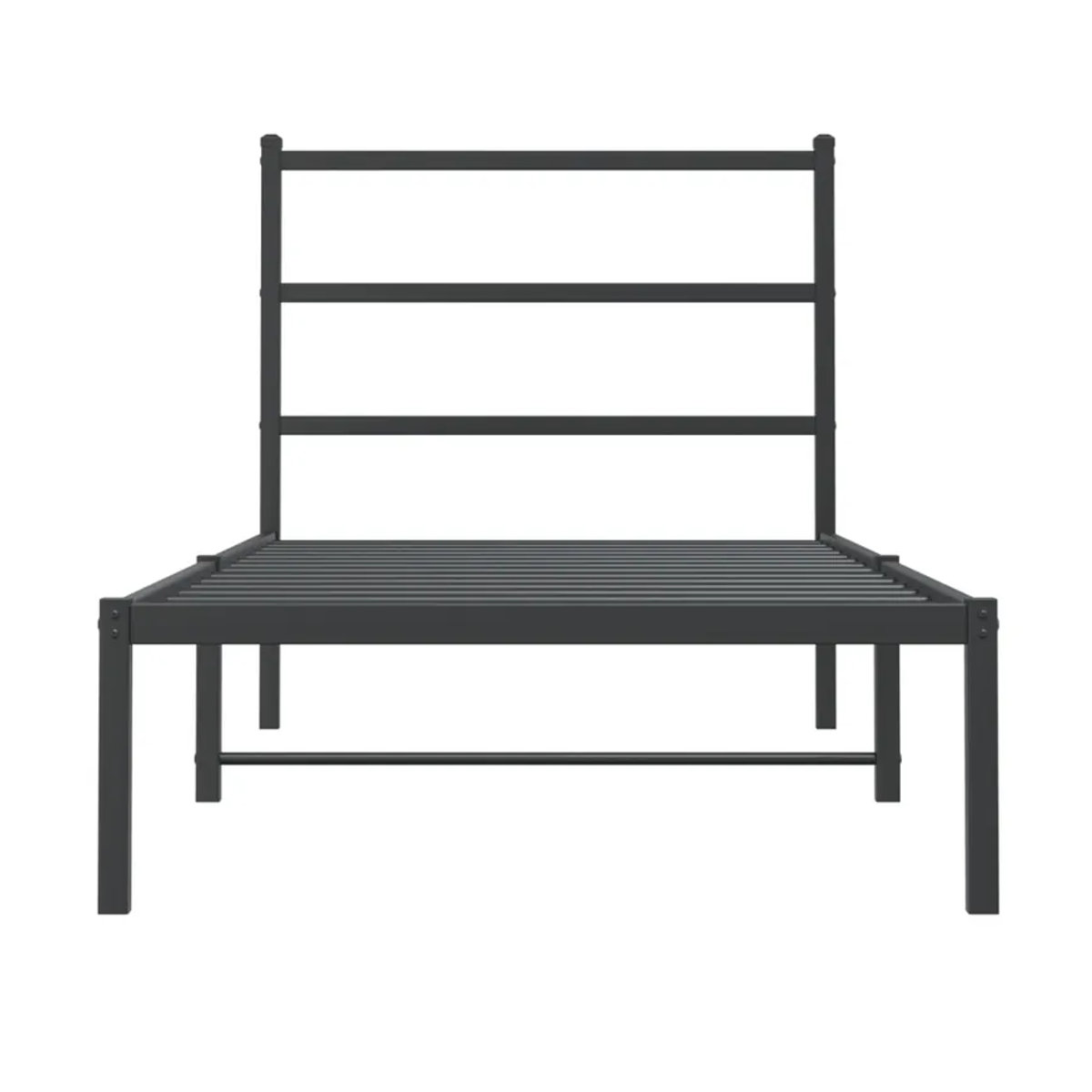 Vidaxl Metall-Bettgestell mit Kopfteil in Schwarz, B/T/H: 90 x 200 cm - Bild 4