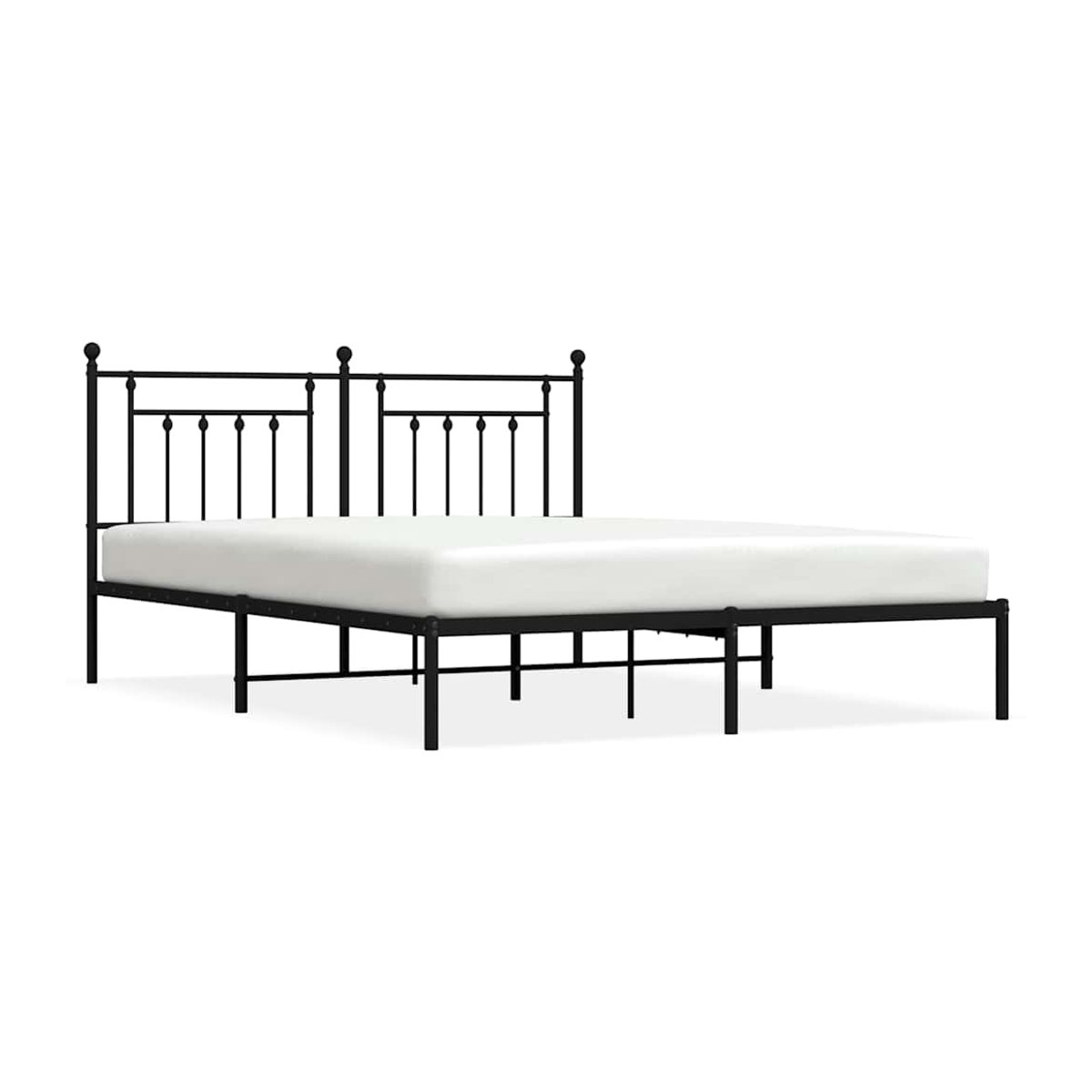 Vidaxl Metall-Bettgestell mit Kopfteil in Schwarz im Industrial-Design, B/T/H: 183 x 213 cm - Bild 2