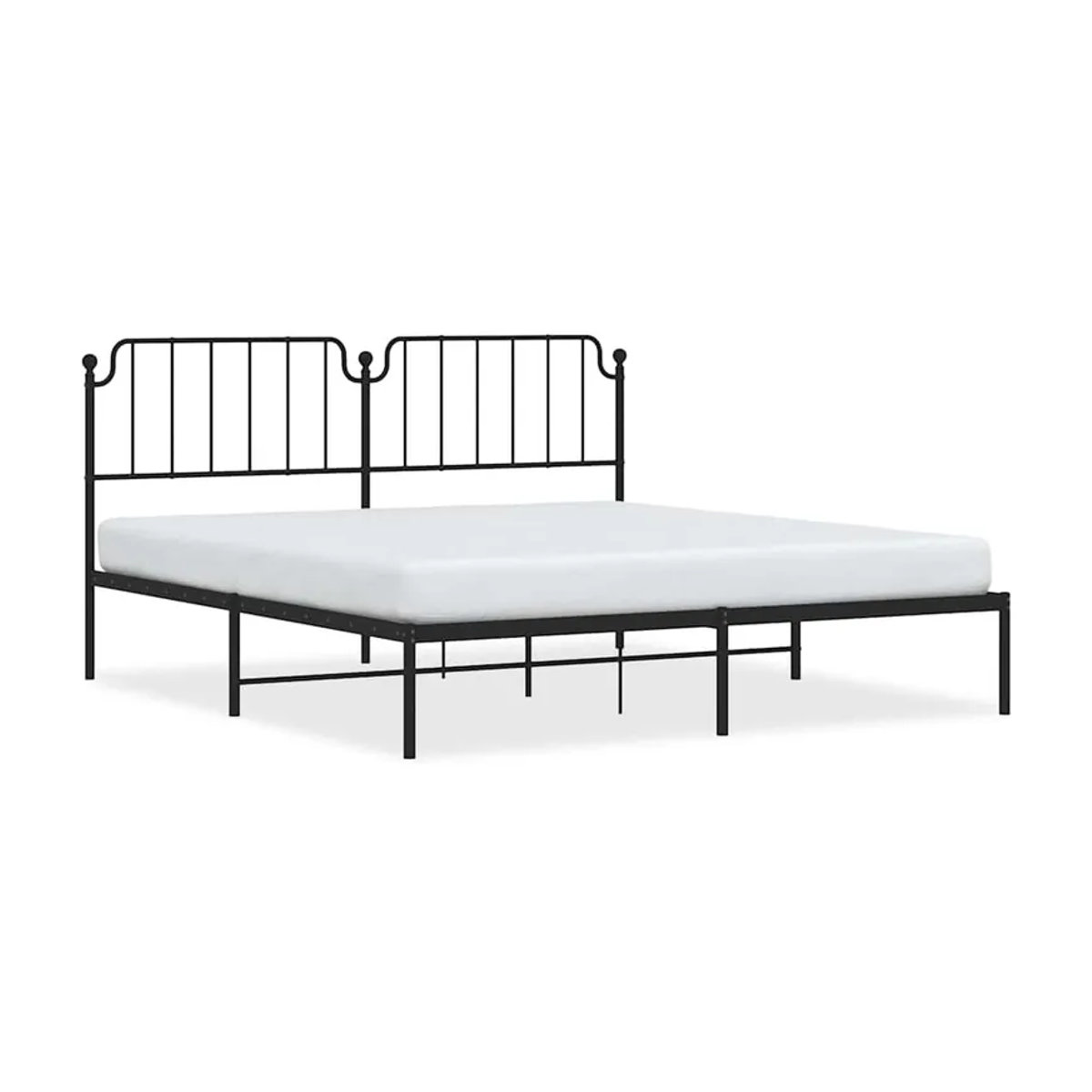 Vidaxl Metall-Bettgestell mit Kopfteil in Schwarz im Industrial-Design, B/T/H: 183 x 213 cm - Bild 2