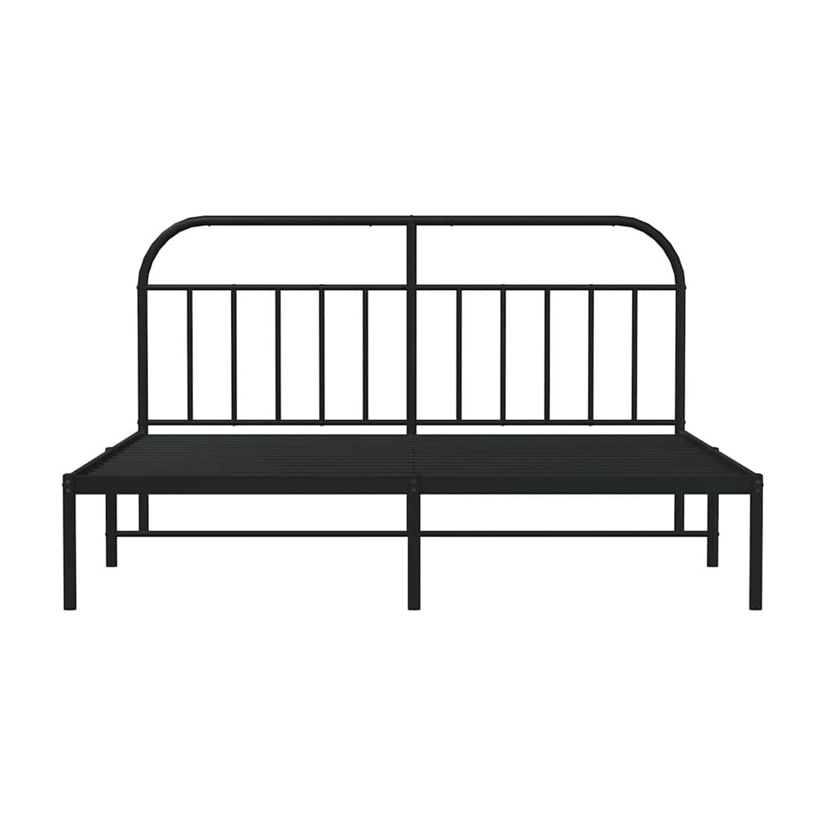 Vidaxl Metall-Bettgestell mit Kopfteil in Schwarz, Modernes Design aus Stahl, B: 183 cm, L: 213 cm - Bild 4