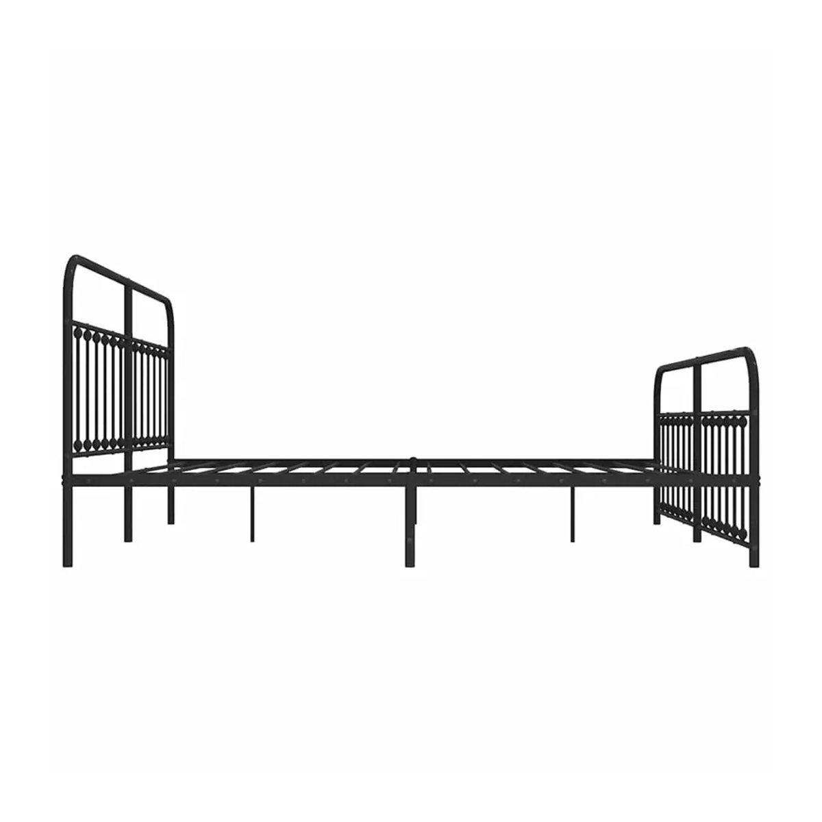 Vidaxl Metall-Bettgestell mit Kopfteil und Fußteil im Industrial-Stil, Schwarz, B: 193 cm, T: 203 cm - Bild 3