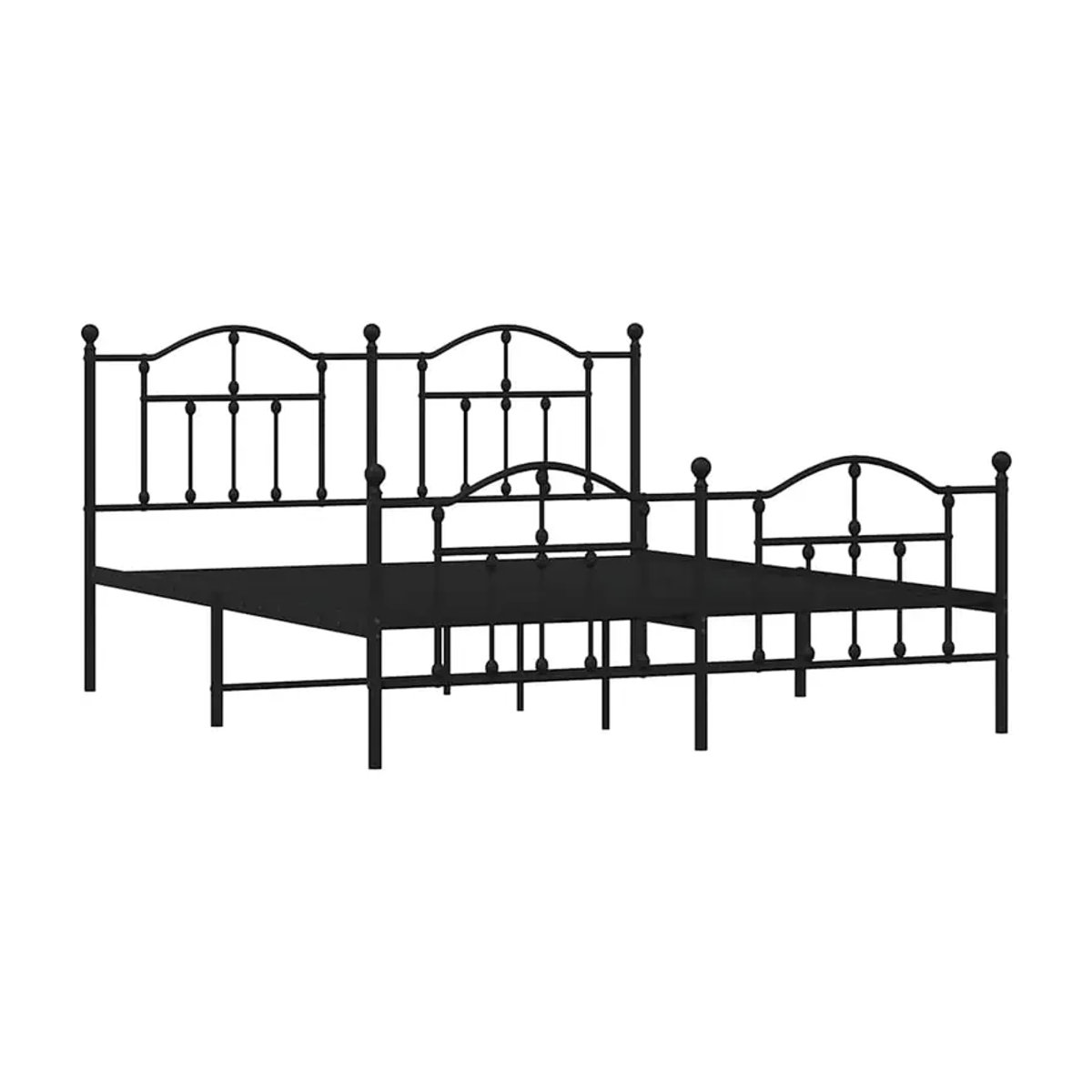 Vidaxl Metall-Bettgestell mit Kopfteil und Fußteil in Schwarz, B/T/H: 183 x 213 cm - Bild 2