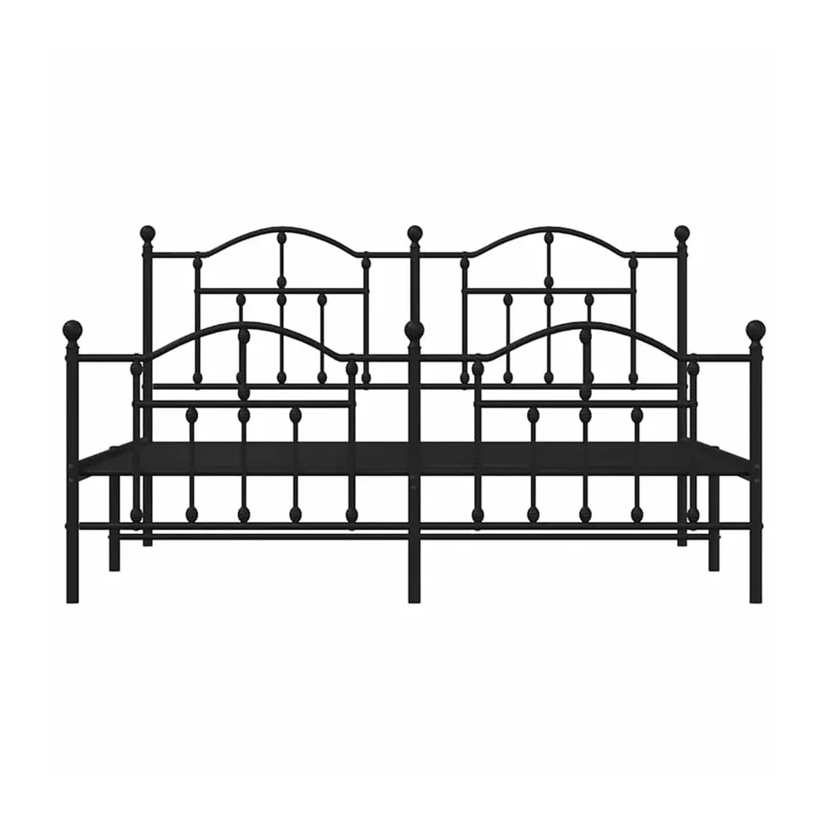 Vidaxl Metall-Bettgestell mit Kopfteil und Fußteil in Schwarz, B/T/H: 183 x 213 cm - Bild 3