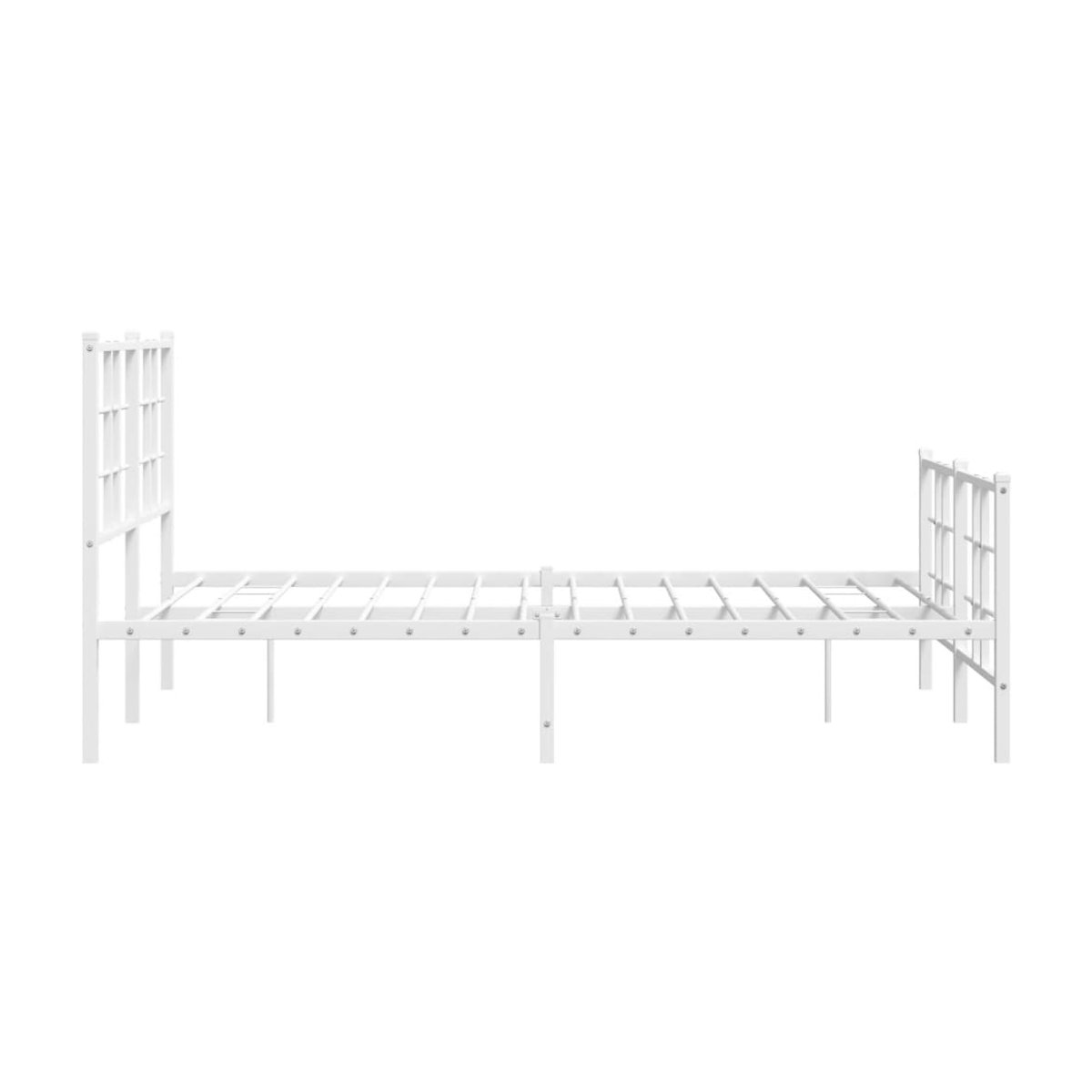 Vidaxl Metall-Bettgestell mit Kopfteil und Fußteil in Weiß, B/T/H: 120 x 200 cm - Bild 2